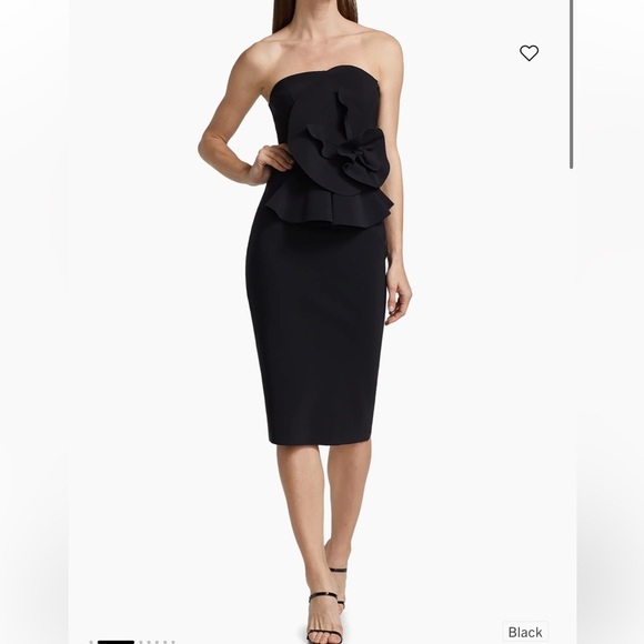 Chiara Boni Hebe Strapless Ruffle Sheath Dress - Picture 1 of 7